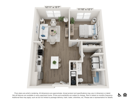 a 1 bedroom floor plan